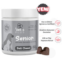 Vet's Plus Senior Yaşlı Kedi ve Köpekler İçin İnülin ve Glukozamin Çiğnenebilir Tablet (60'lı)