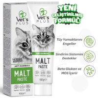 Vet's Plus Anti-Hairball Tüy Yumağı Önleyici Malt Kedi Macunu 100gr