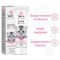 Vet's Plus Hamile ve Yavru Kediler İçin Kalsiyumlu Multi Vitamin Kedi Macunu 30gr