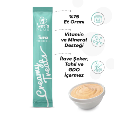 Vet's Plus Ton Balıklı Krema Kedi Ödül Maması 14gr