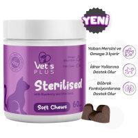 Vet's Plus Sterilised Kısırlaştırılmış Kediler İçin Yaban Mersinli Çiğnenebilir Tablet (60'lı)