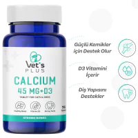 Vet's Plus Calcium Kedi ve Köpekler İçin Kalsiyum Tablet (75'li)