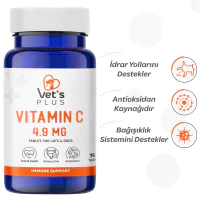 Vet's Plus C Vitamin Kedi ve Köpekler İçin Vitamin Tablet (75'li)