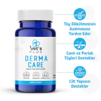 Vet's Plus Derma Care Kedi ve Köpekler İçin Deri ve Tüy Yapısı Destekleyici Biyotin Tablet (75'li)