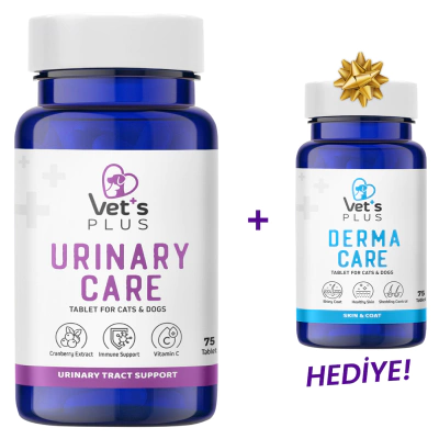 Vet's Plus Urinary Care İdrar Yolları Destekleyici Tablet (75'li)+Derma Care Tablet HEDİYE!