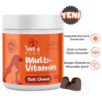 Vet's Plus Multi-Vitamin Kedi ve Köpekler İçin Spirulinalı Vitamin Çiğnenebilir Tablet (60'lı)