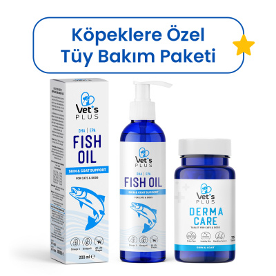 Vet's Plus Köpekler İçin Tüy Dökülmesi Önleyici ve Cilt Bakımı Paketi