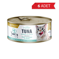 Vet's Plus Jöle Soslu Parça Ton Balıklı ve Hamsili TAHILSIZ Kedi Konservesi 85gr (6 Adet)