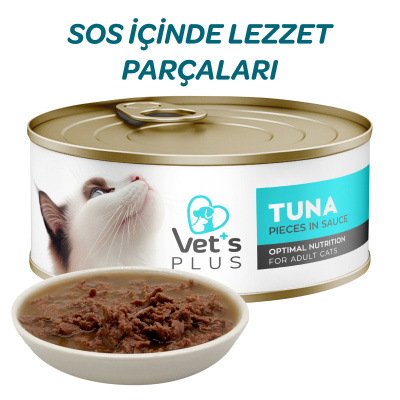 Vet's Plus Optimal Nutrition Ton Balıklı Tahılsız Kedi Konservesi 85gr