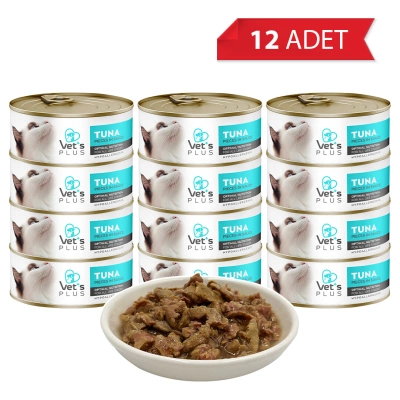 Vet's Plus Optimal Nutrition Ton Balıklı Tahılsız Kedi Konservesi 85gr (12 Adet)