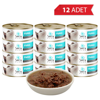 Vet's Plus Optimal Nutrition Ton Balıklı Tahılsız Kedi Konservesi 85gr (12 Adet)