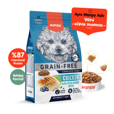 Wanpy Tavuklu Tahılsız Yavru Köpek Maması 1,5kg