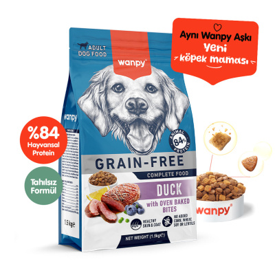 Wanpy Ördekli Tahılsız Yetişkin Köpek Maması 1,5kg