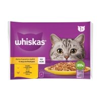 Whiskas Pouch Jöle İçinde Tavuklu ve Hindili Yetişkin Kedi Konservesi 85gr (4'lü)