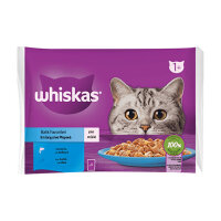 Whiskas Pouch Jöle İçinde Somonlu ve Ton Balıklı Yetişkin Kedi Konservesi 85gr (4'lü)