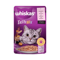 Whiskas Pouch TastyMix Sos İçinde Somonlu ve Havuçlu Yetişkin Kedi Konservesi 85gr