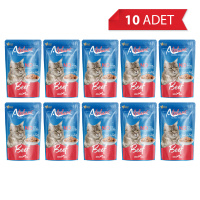 Alphapet Jöle İçinde Parça Sığır Etli Yetişkin Kedi Konservesi 85gr (10'lu)
