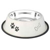 EuroDog Küçük Irk Köpekler için Desenli Çelik Mama ve Su Kabı 15cm/475ml (Karışık Renkli)