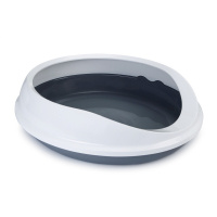 Beeztees Yüksek Kenarlı Oval Açık Kedi Tuvaleti 46x55x40cm (Beyaz)