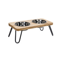 Beeztees Dbl Paslanmaz Çelik Kedi İkili Mama ve Su Kabı 31x16x10cm