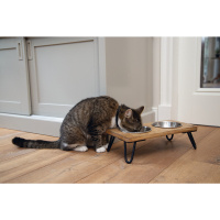 Beeztees Dbl Paslanmaz Çelik Kedi İkili Mama ve Su Kabı 31x16x10cm