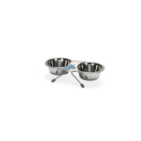 Beeztees Paslanmaz Çelik İkili Köpek Mama ve Su Kabı 2x180ml