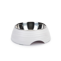 Beeztees Paslanmaz Çelik Köpek Mama ve Su Kabı 22x21x7cm (Beyaz)