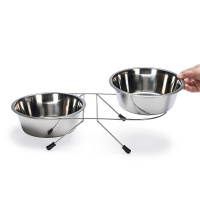 Beeztees Paslanmaz Çelik Köpek İkili Mama Su Kabı 2x1800ml