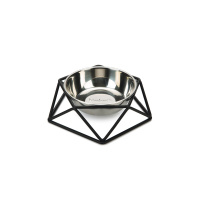 Beeztees Puroni Paslanmaz Çelik Metal Çerçeveli Köpek Mama Su Kabı 350ml (Siyah)