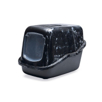 Beeztees Marble Koku Filtreli Kapalı Kedi Tuvaleti 56x39x39cm (Siyah)