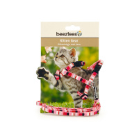 Beeztees Joy Yavru Kedi Göğüs Tasması ve Gezdirme Kayışı 120cm (Pembe)