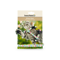 Beeztees Joy Yavru Kedi Göğüs Tasması ve Gezdirme Kayışı 120cm (Yeşil)