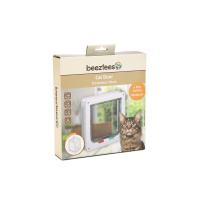 Beeztees 4 Fonksiyonlu Çift Yönlü Kedi Kapısı 23,5x25,2cm (Beyaz)