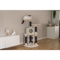 Beeztees Dominja Kedi Tırmalama ve Oyun Evi 50x50x123cm (Beyaz)