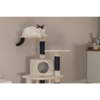 Beeztees Dominja Kedi Tırmalama ve Oyun Evi 50x50x123cm (Beyaz)