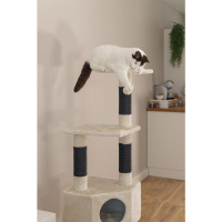 Beeztees Figado Kedi Köşe Tırmalama ve Oyun Evi 40x40x135cm (Krem)