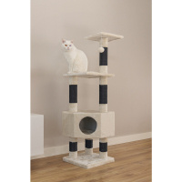 Beeztees Figado Kedi Köşe Tırmalama ve Oyun Evi 40x40x135cm (Krem)