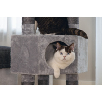 Beeztees Figado Kedi Köşe Tırmalama ve Oyun Evi 40x40x135cm (Gri)