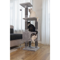 Beeztees Figado Kedi Köşe Tırmalama ve Oyun Evi 40x40x135cm (Gri)