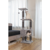 Beeztees Figado Kedi Köşe Tırmalama ve Oyun Evi 40x40x135cm (Gri)