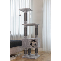 Beeztees Figado Kedi Köşe Tırmalama ve Oyun Evi 40x40x135cm (Gri)