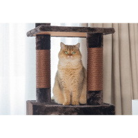 Beeztees Figado Kedi Köşe Tırmalama ve Oyun Evi  40x40x135cm (Kahverengi)