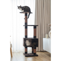 Beeztees Figado Kedi Köşe Tırmalama ve Oyun Evi  40x40x135cm (Kahverengi)