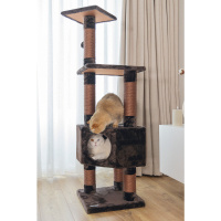 Beeztees Figado Kedi Köşe Tırmalama ve Oyun Evi  40x40x135cm (Kahverengi)