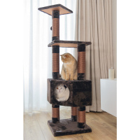 Beeztees Figado Kedi Köşe Tırmalama ve Oyun Evi  40x40x135cm (Kahverengi)