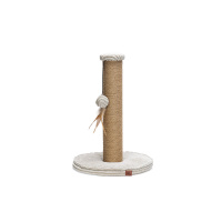 Beeztees Dbl Ribbed Kedi Tırmalama Tahtası ve Oyuncağı 35x35x50cm (Gri)