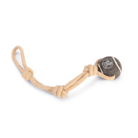 Beeztees Minus Kauçuk İpli Tenis Topu Köpek Oyuncağı 6,3cm (Gri)