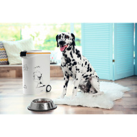 Beeztees Plastik Tekerlekli Özel Kapaklı Köpek Mama Saklama Kabı 54lt (Beyaz)