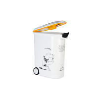 Beeztees Plastik Tekerlekli Özel Kapaklı Köpek Mama Saklama Kabı 54lt (Beyaz)