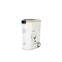 Beeztees Plastik Tekerlekli Özel Kapaklı Köpek Mama Saklama Kabı 54lt (Beyaz)
